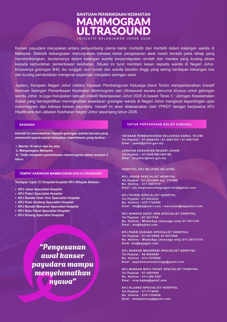 BANTUAN PEMERIKSAAN KESIHATAN MAMMOGRAM